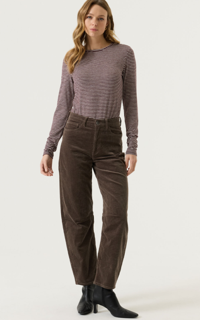 T-shirt lange mouwen gestreept 4081-rosewood