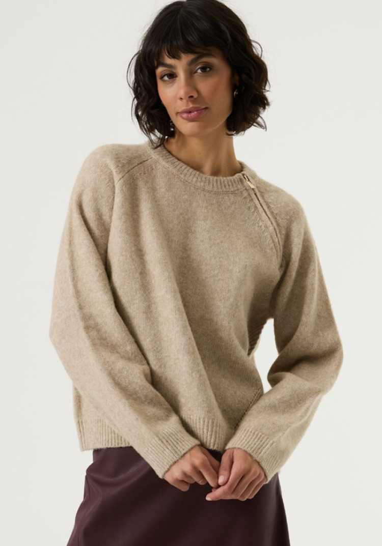 Pull rits aan 1 schouder 4992-winter camel