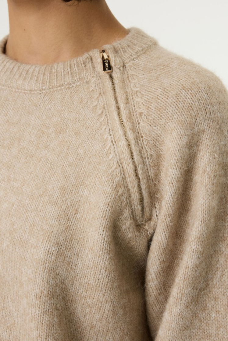 Pull rits aan 1 schouder 4992-winter camel