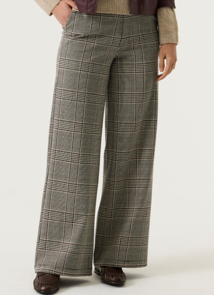 Broek brede pijpen ruiten 60-black