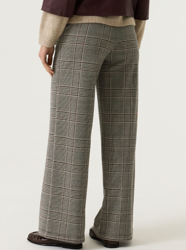 Broek brede pijpen ruiten 60-black