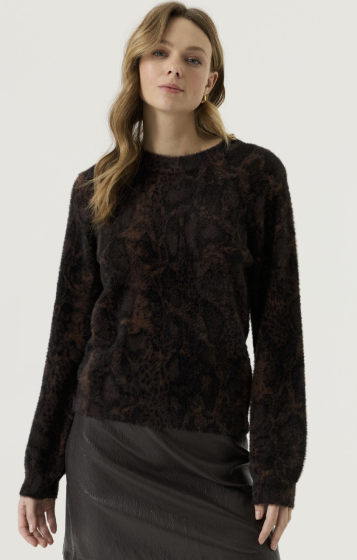 Pull fluffy dierenprint 62-antracite