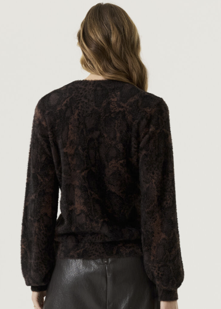 Pull fluffy dierenprint 62-antracite