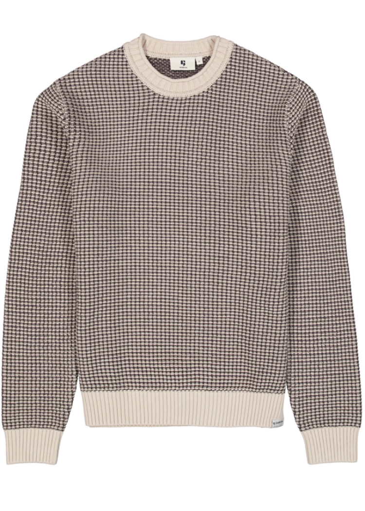 Pull kleine blokjes ecru bruin 4115-soft buff