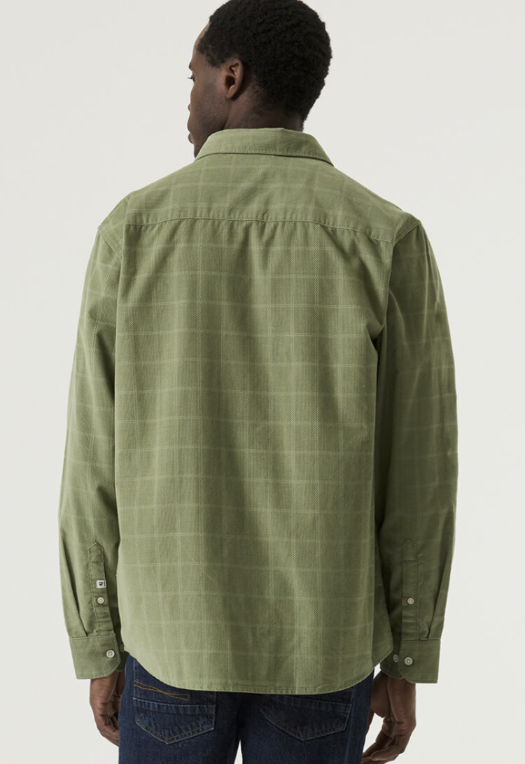 Hemd ribfluweel met tst ruiten 4163-sea kelp