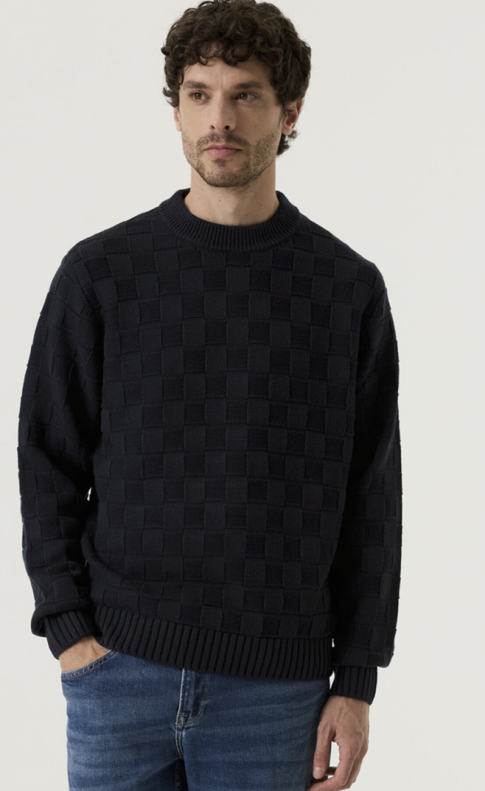 Pull tst blokkenstructuur  20-dark navy