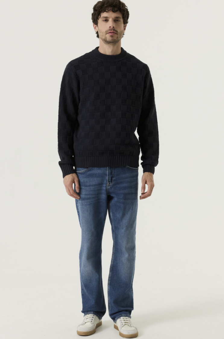 Pull tst blokkenstructuur  20-dark navy