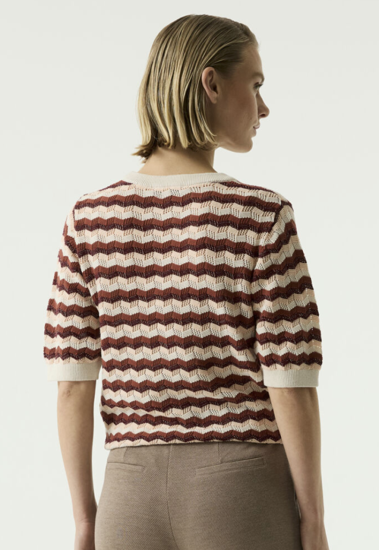 Pull km zigzag roest zalm ecru 4294-whitecap
