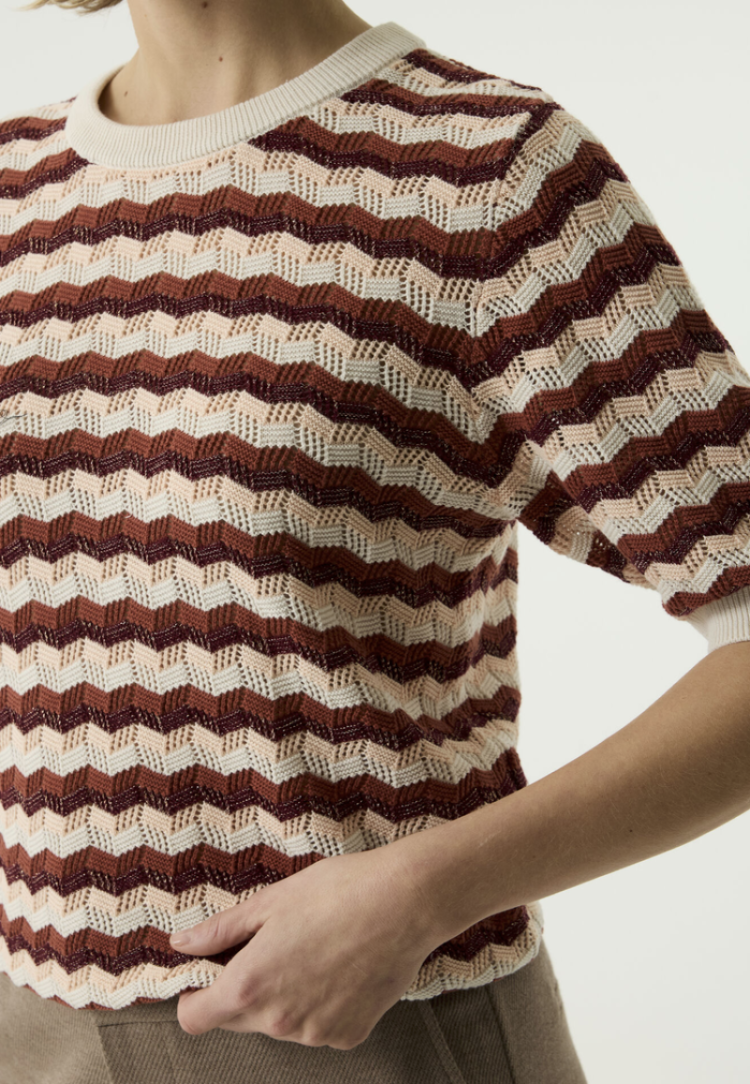 Pull km zigzag roest zalm ecru 4294-whitecap
