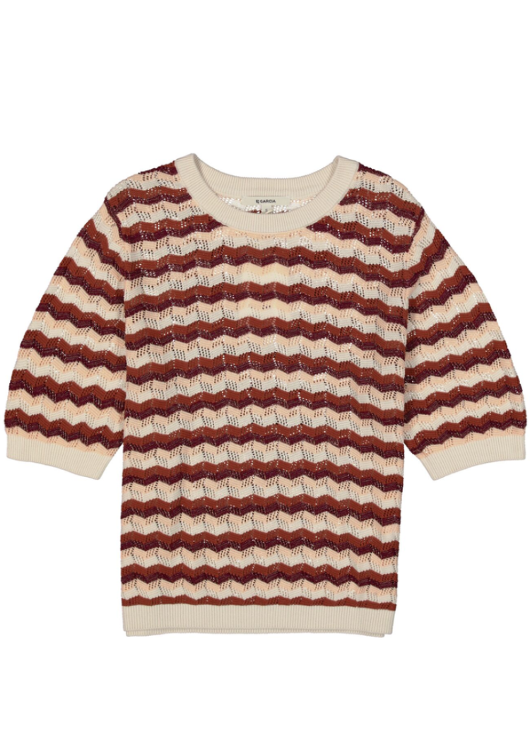 Pull km zigzag roest zalm ecru 4294-whitecap