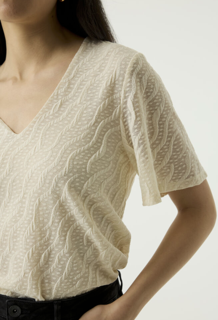 T-shirt km kant 4294-whitecap