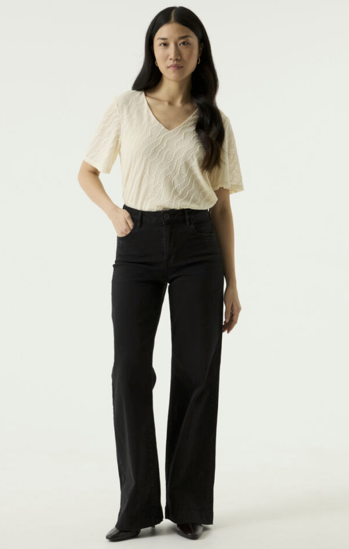 T-shirt km kant 4294-whitecap