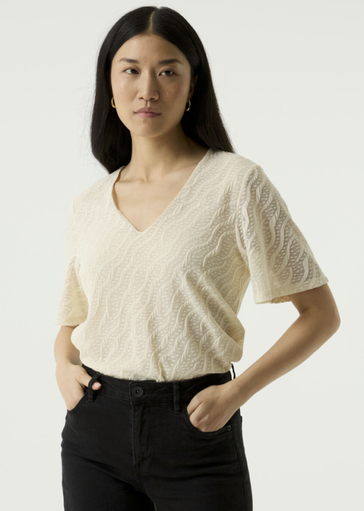 T-shirt km kant 4294-whitecap