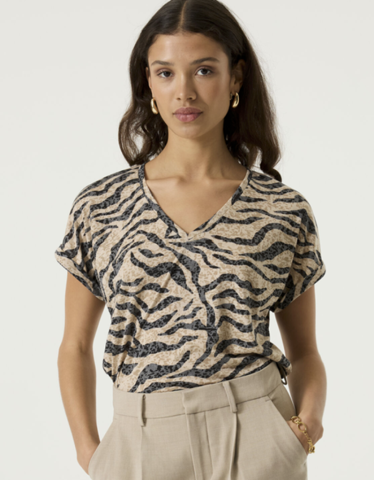 T-shirt km superdun zebraprint 60-black