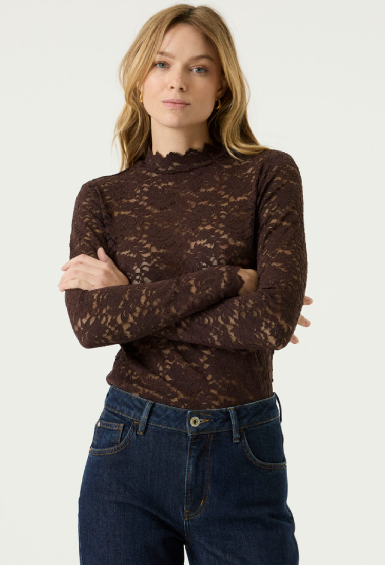 Kanten t-shirt lange mouwen 4478-hazel bloo