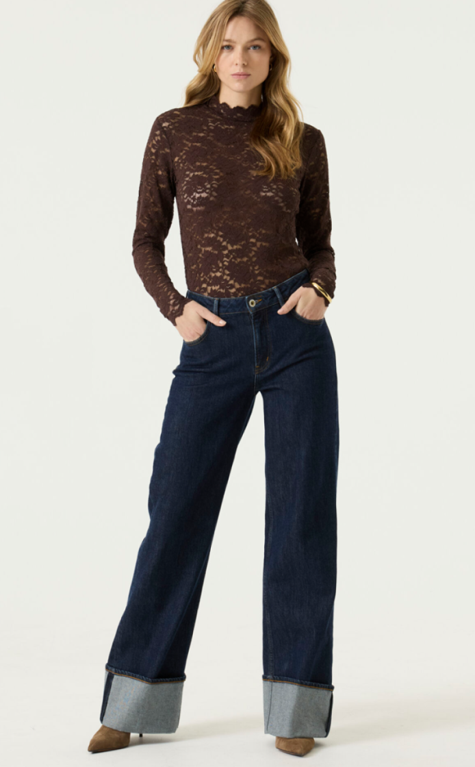 Kanten t-shirt lange mouwen 4478-hazel bloo