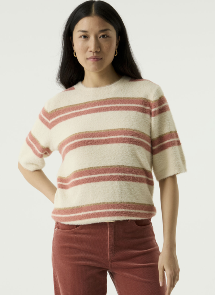 Pull km gestreept multi fluffy 4294-whitecap