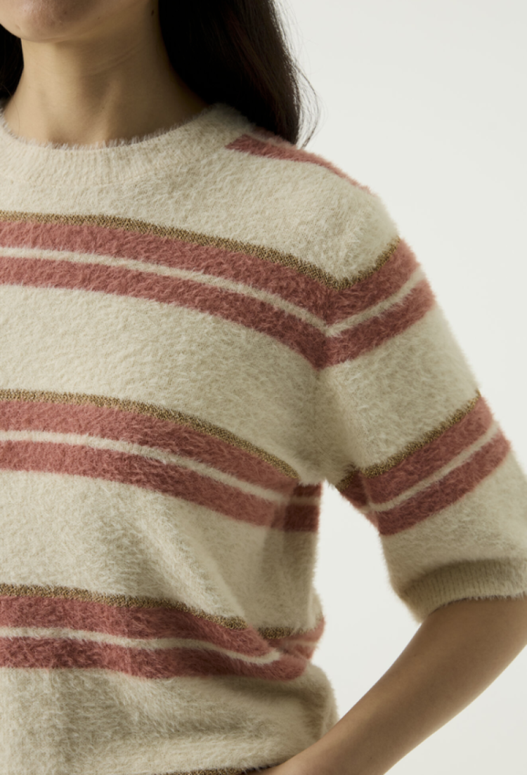Pull km gestreept multi fluffy 4294-whitecap