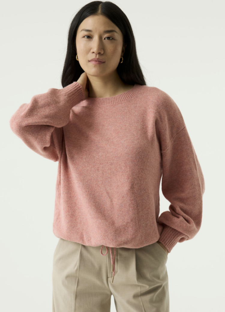 Pull effen striklint onderaan 4508-coral dust