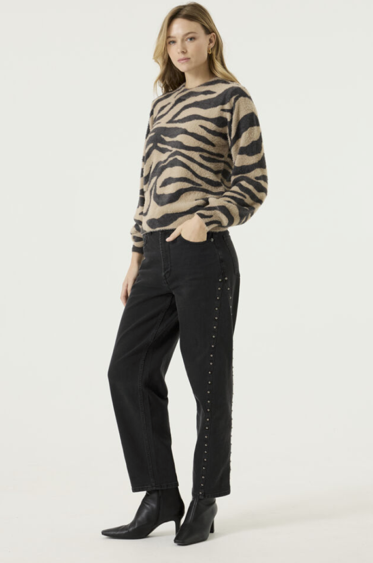 Pull zebra fluffy 60-black
