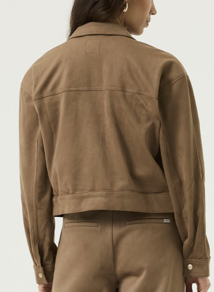 Vest met kraagje suède 5232-soft taupe