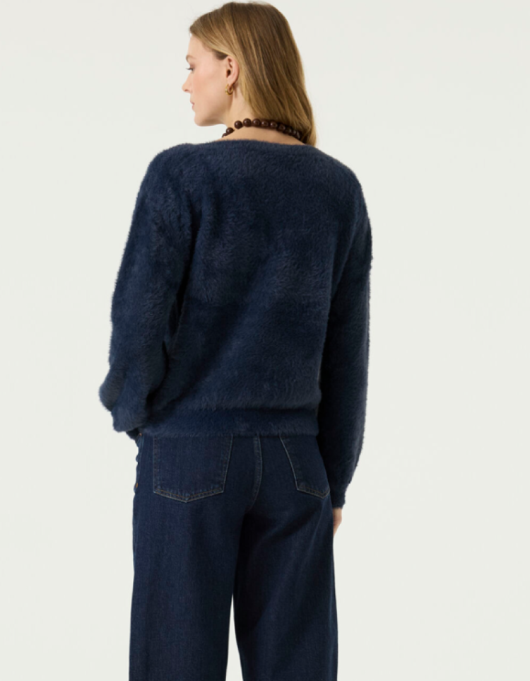 Pull fluffy boothals 5181-sapphire mist