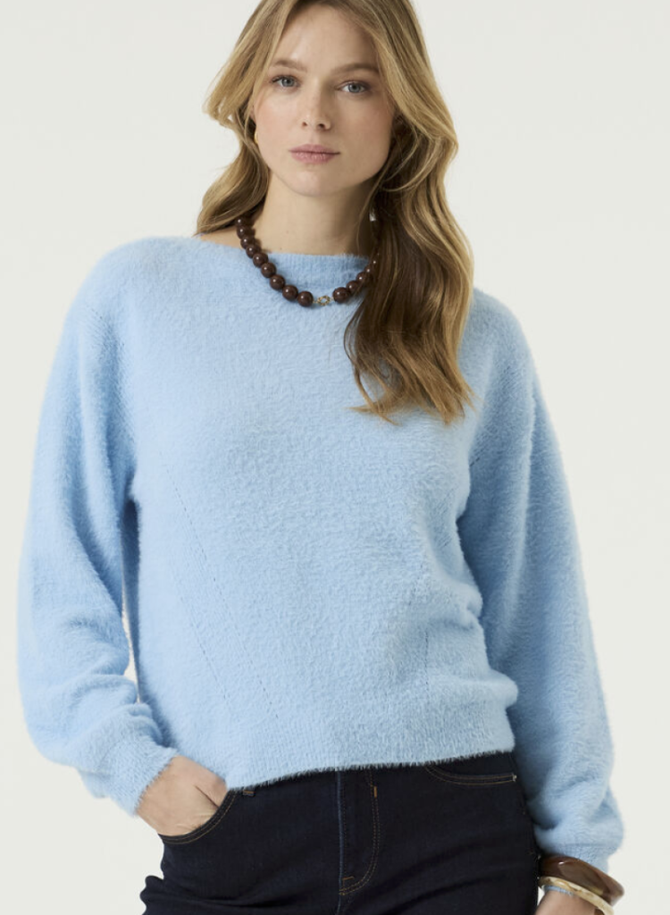 Pull fluffy boothals 4608-breeze blu