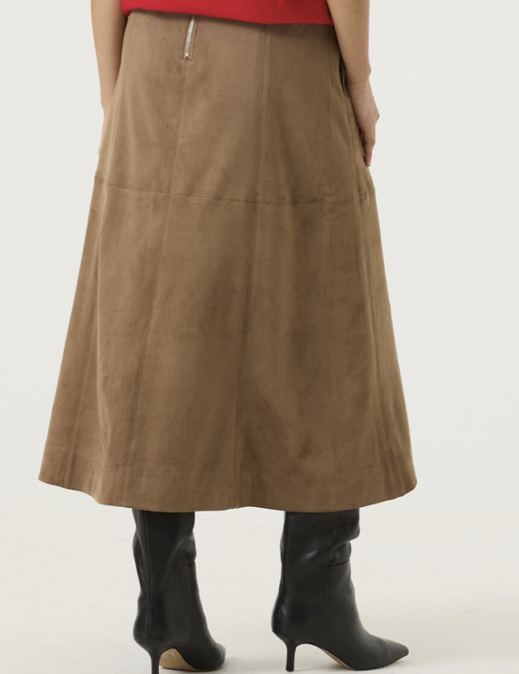Rok halflang suède 5232-soft taupe