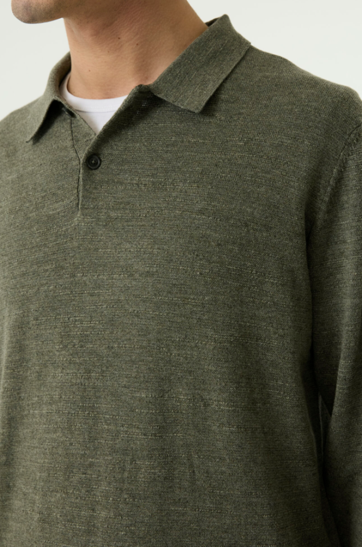 Polo lm knitted 4137-faded olive