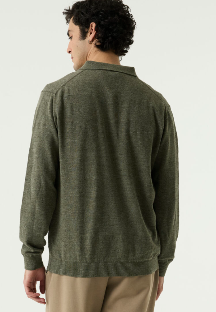 Polo lm knitted 4137-faded olive