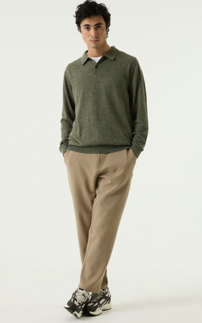 Polo lm knitted 4137-faded olive