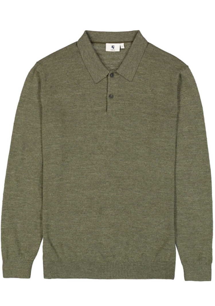 Polo lm knitted 4137-faded olive