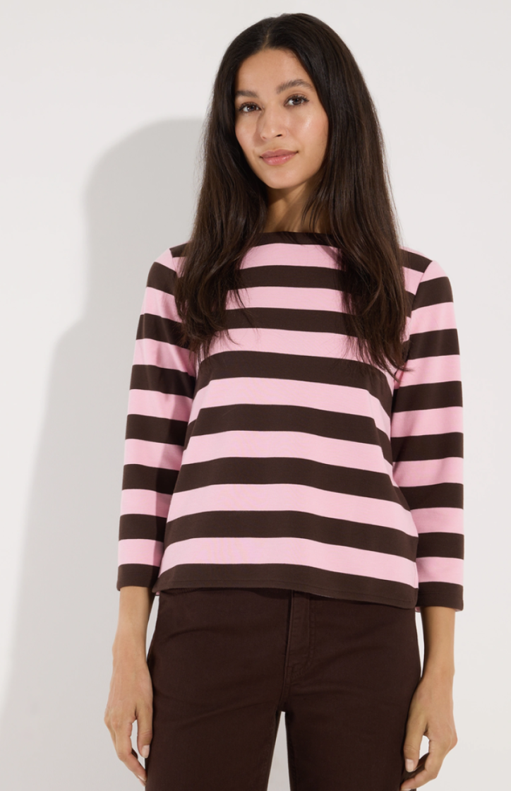 T-shirt hlm boxy gestreept 2821 milky rose