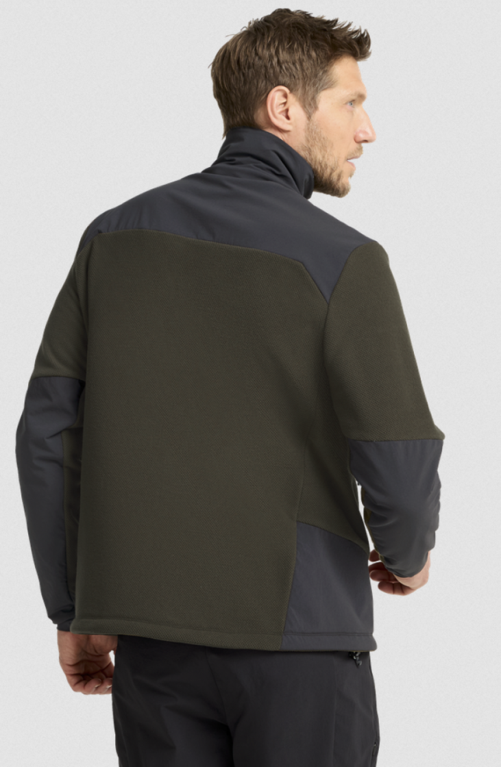 Cold Ridge Jkt Men structuurfleece met versteviging schouders E0205 Obsidian Moss