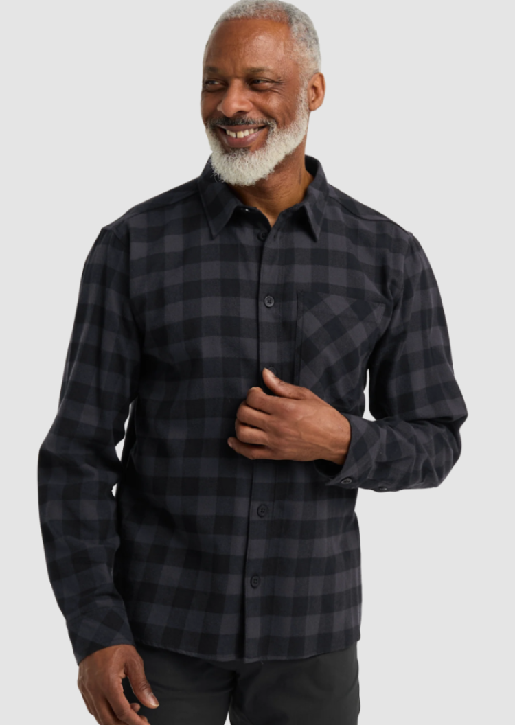 Lite Flannel Shirt Men T0156 Check Black