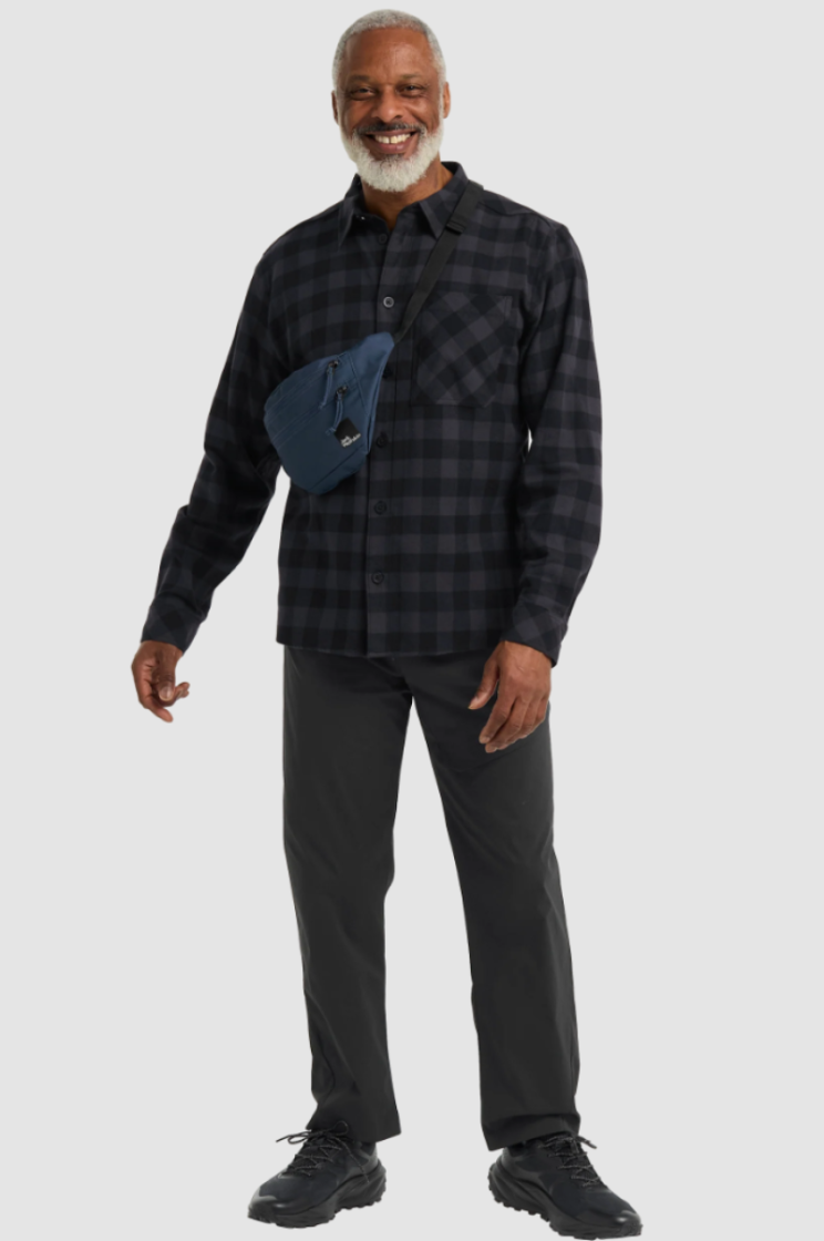 Lite Flannel Shirt Men T0156 Check Black