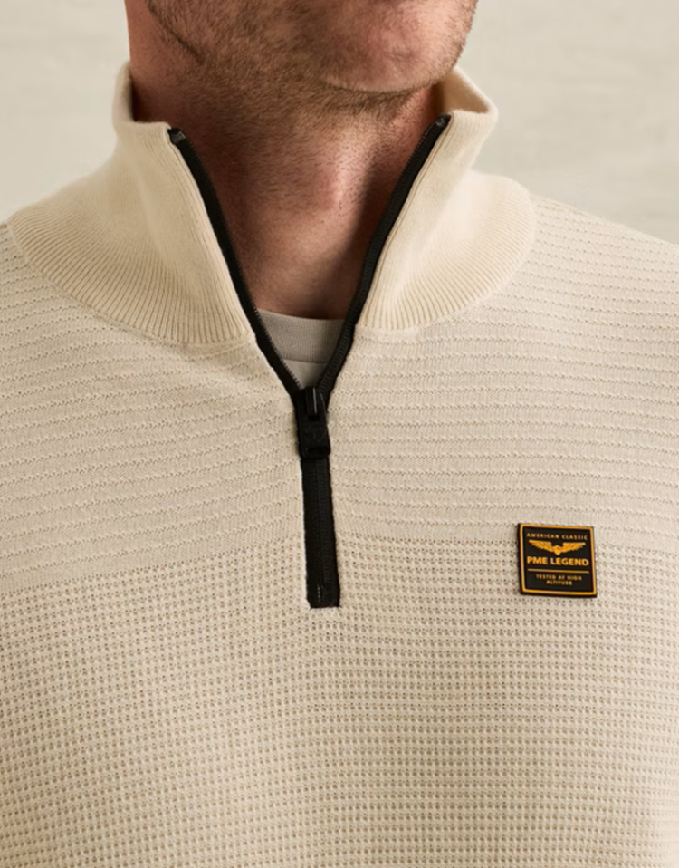 Pull halve rits ACTIE 7013 Bone White