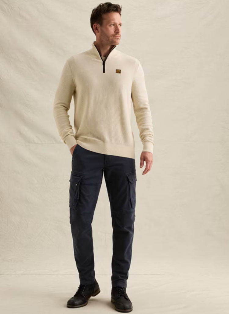 Pull halve rits ACTIE 7013 Bone White