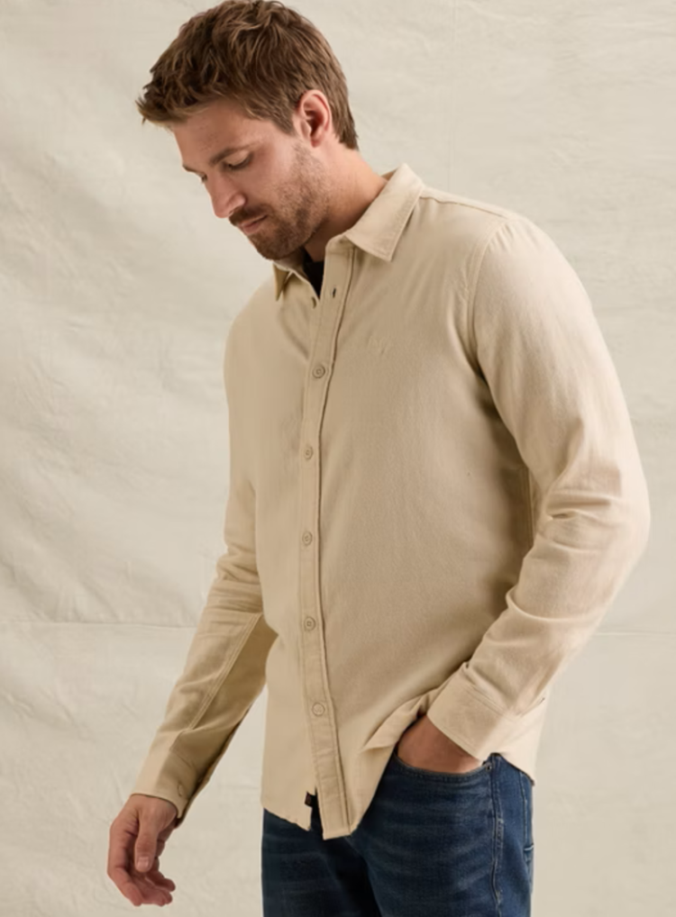 Hemd flannel effen ACTIE 7013 Bone White