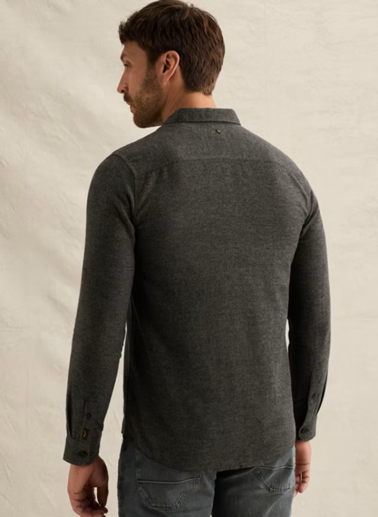 Hemd flannel effen ACTIE 9067 Jet Black