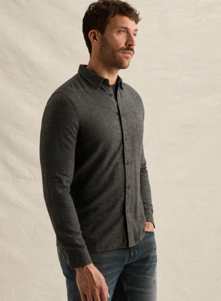 Hemd flannel effen ACTIE 9067 Jet Black