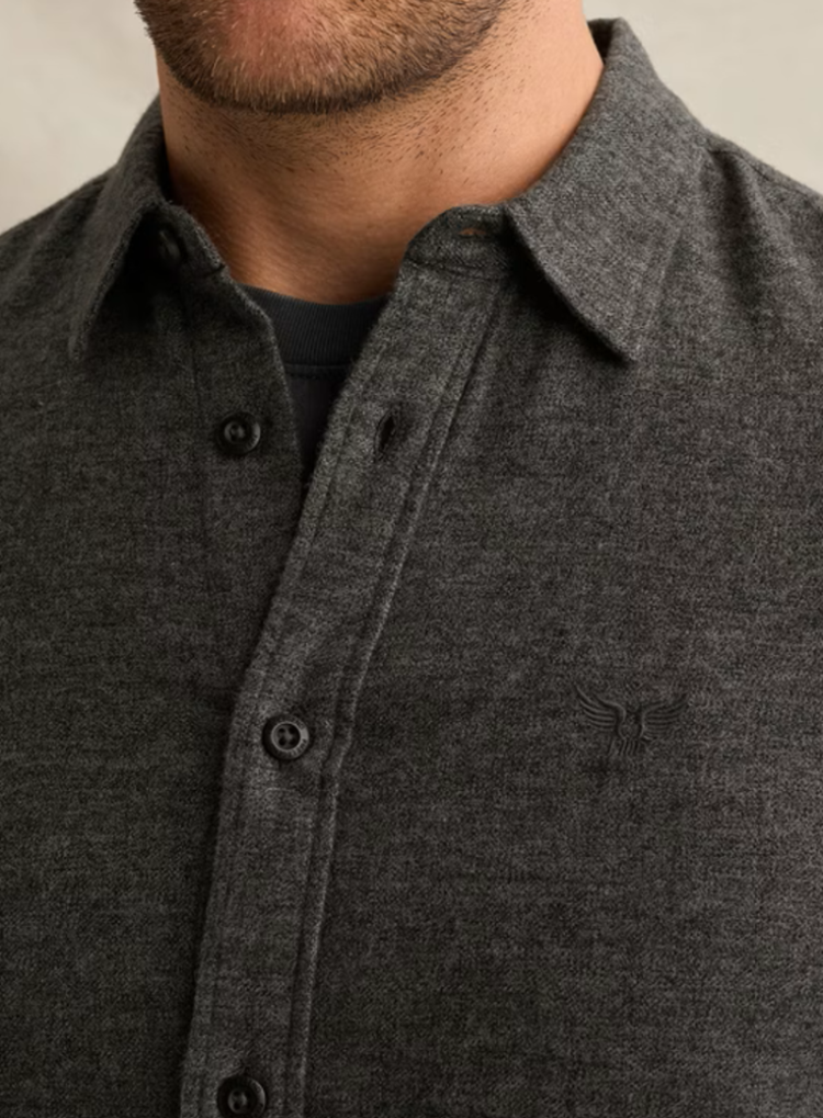 Hemd flannel effen ACTIE 9067 Jet Black