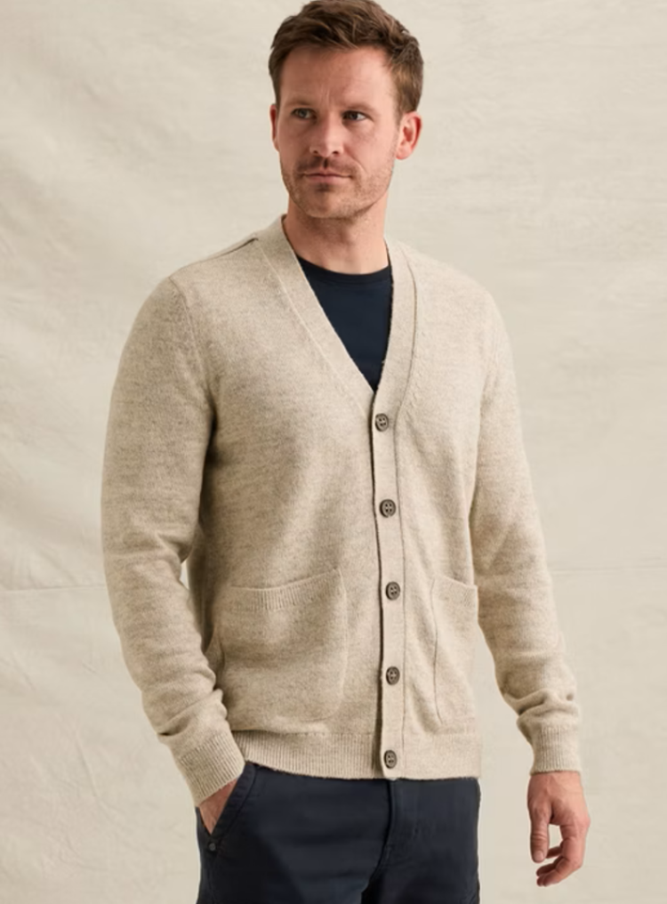 Cardigan met knopen v 7013 Bone White