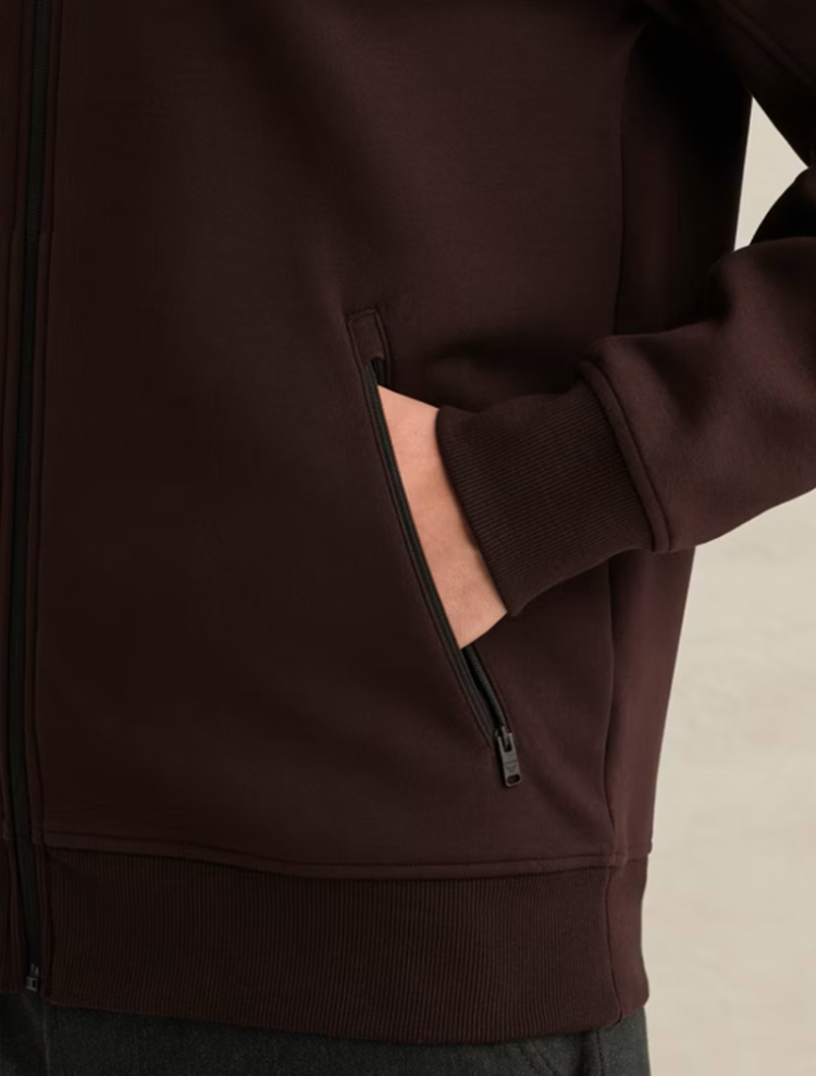 Sweatcardigan met rits effen 4357 Dark Auber