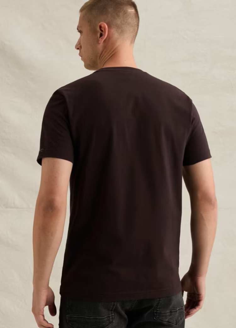 T-shirt effen kleine letters op borst 4357 Dark Auber