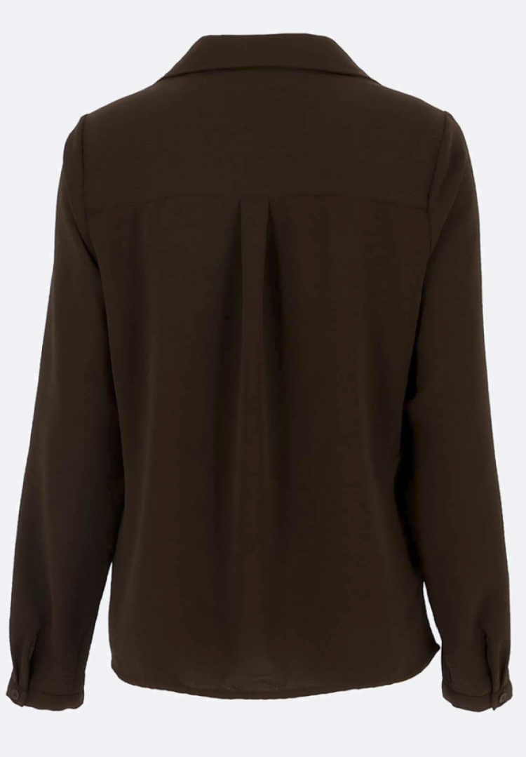 Hemd lm effen kreukstofje stretch 03 marron