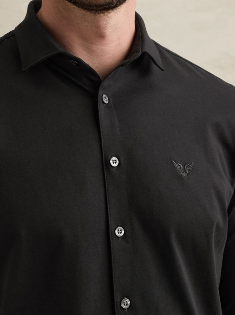 Hemd lm effen stretch 999 Black