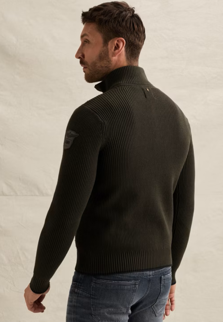 Pull met structuur halve rits  8039 Beluga