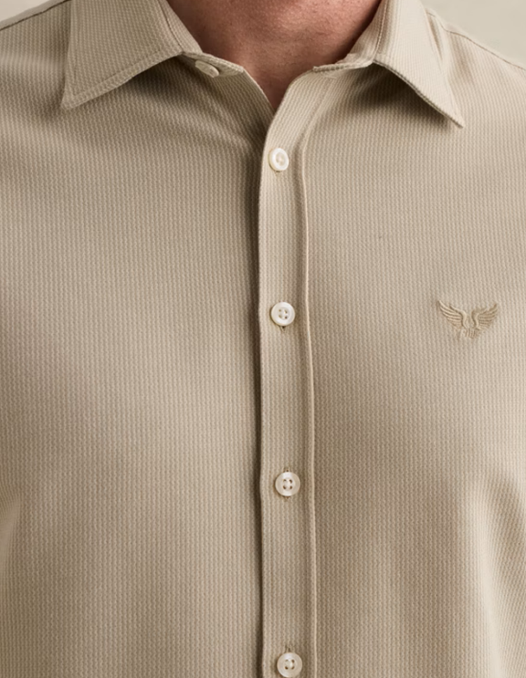 Hemd fijne streep beige ecru  6412 Abbey Ston