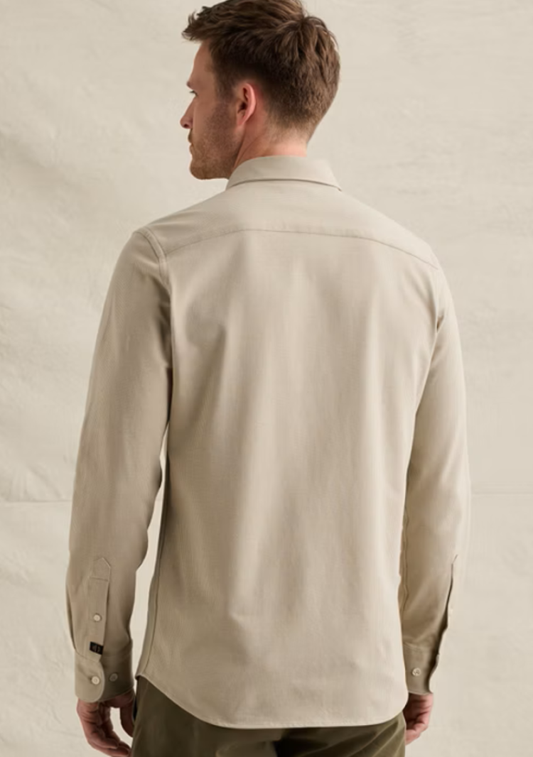 Hemd fijne streep beige ecru  6412 Abbey Ston